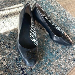 Tory Burch Navy Kitten Heels